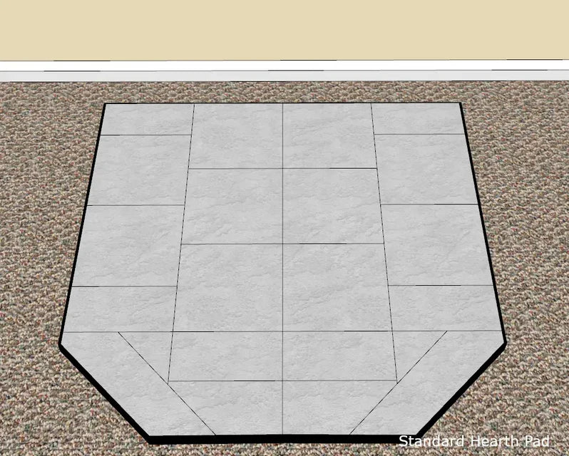 Diamond Hearths Peacock Slate Traditional Edge Type I Hearth Pad