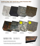 Diamond Hearths Peacock Slate Traditional Edge Type I Hearth Pad