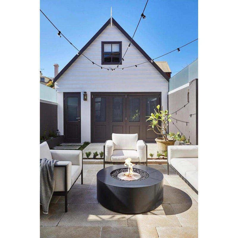 EcoSmart Fire 39" Ark 40 Outdoor Fire Pit Table with Gas LP/NG Burner – Stylish High-Heat Stainless Steel Base by Mad Design Group