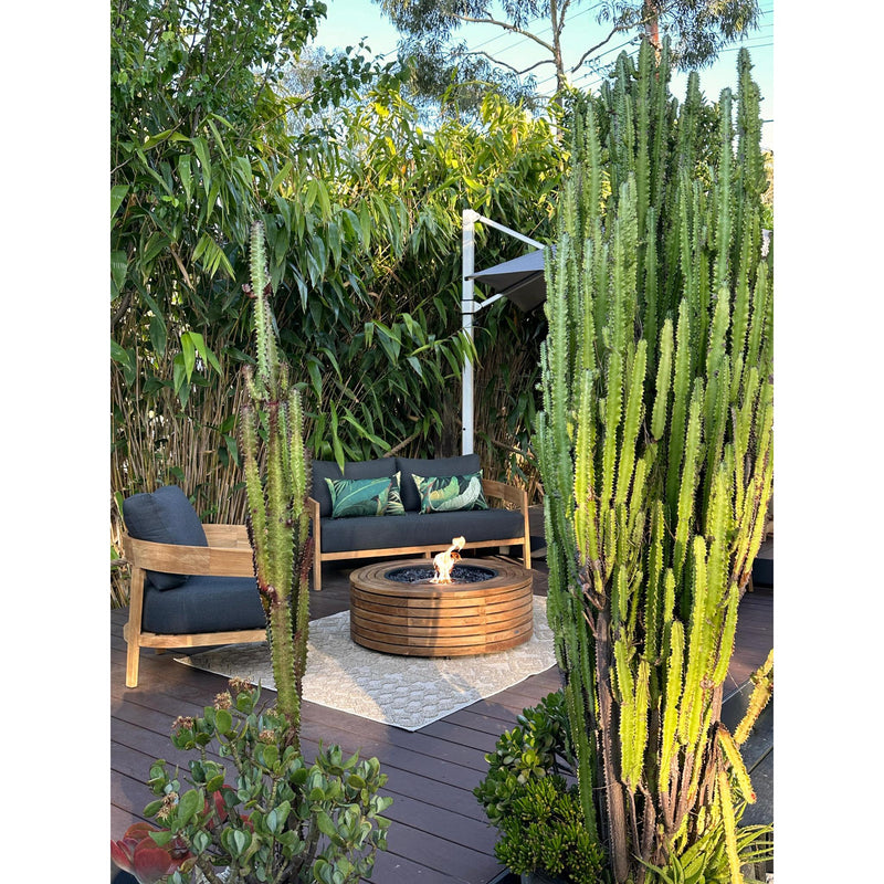 EcoSmart Fire 39" Ark 40 Outdoor Fire Pit Table with Gas LP/NG Burner – Stylish High-Heat Stainless Steel Base by Mad Design Group