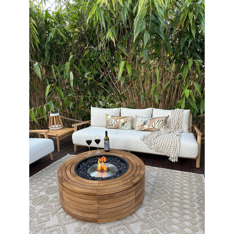 EcoSmart Fire 39" Ark 40 Outdoor Fire Pit Table with Gas LP/NG Burner – Stylish High-Heat Stainless Steel Base by Mad Design Group