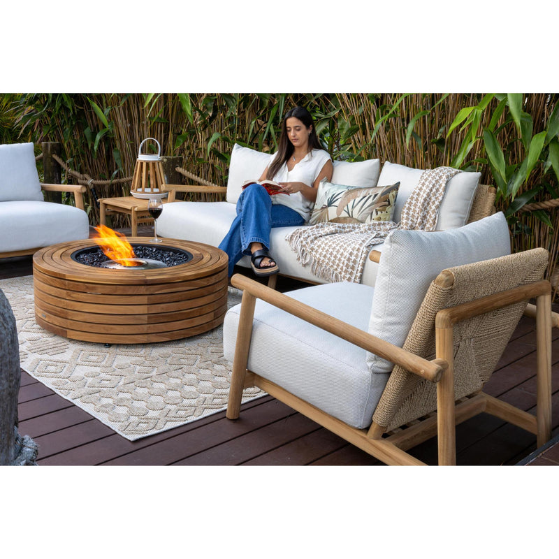 EcoSmart Fire 39" Ark 40 Outdoor Fire Pit Table with Gas LP/NG Burner – Stylish High-Heat Stainless Steel Base by Mad Design Group