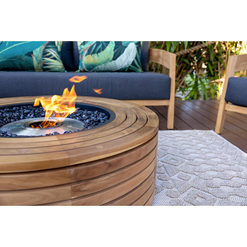 EcoSmart Fire 39" Ark 40 Outdoor Fire Pit Table with Gas LP/NG Burner – Stylish High-Heat Stainless Steel Base by Mad Design Group