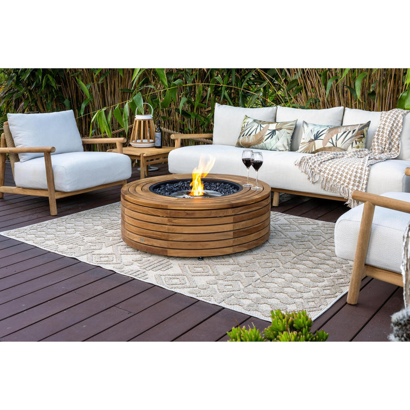 EcoSmart Fire 39" Ark 40 Outdoor Fire Pit Table with Gas LP/NG Burner – Stylish High-Heat Stainless Steel Base by Mad Design Group