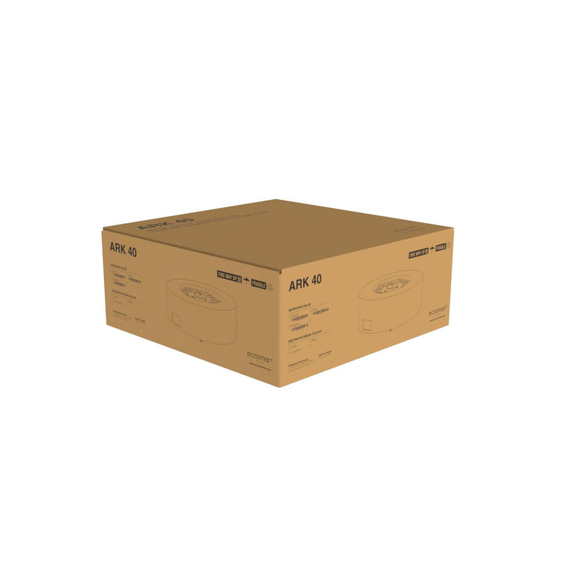 EcoSmart Fire 39" Ark 40 Outdoor Fire Pit Table with Gas LP/NG Burner – Stylish High-Heat Stainless Steel Base by Mad Design Group