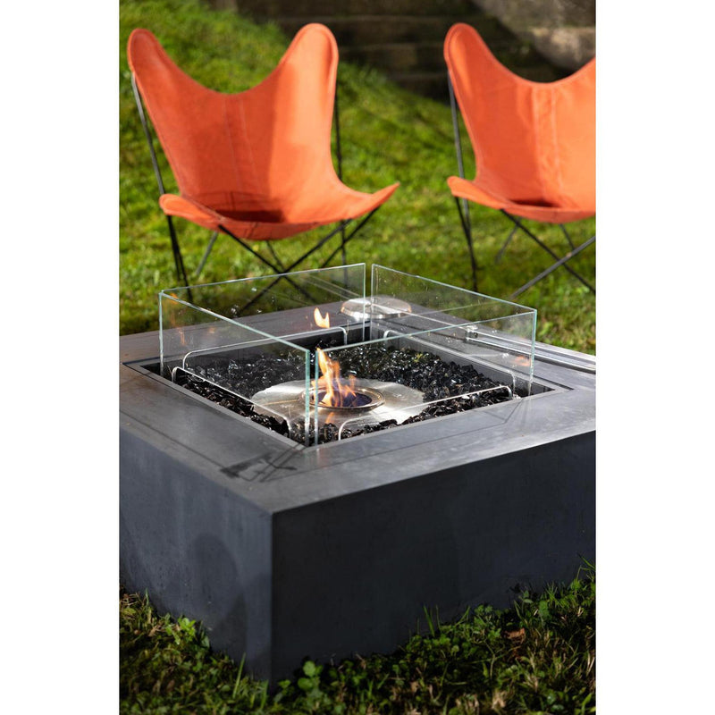 EcoSmart Fire 39" Base 40 Outdoor Fire Pit Table with Gas LP/NG Burner – High-Temp Coated Stainless Steel Base by Mad Design Group