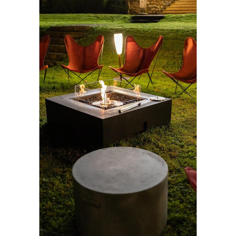 EcoSmart Fire 39" Base 40 Outdoor Fire Pit Table with Gas LP/NG Burner – High-Temp Coated Stainless Steel Base by Mad Design Group