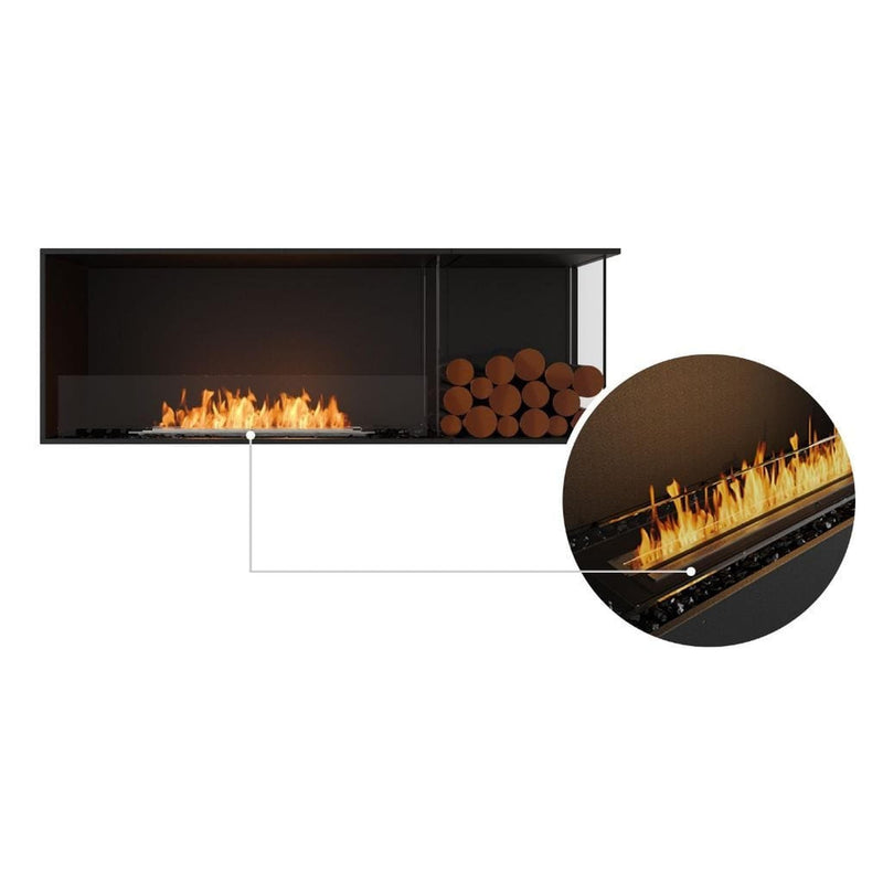 EcoSmart Fire Flex 60LC/60RC 65" Left or Right Corner Ethanol Fireplace Insert with Decorative Box and Adjustable Flame by Mad Design Group