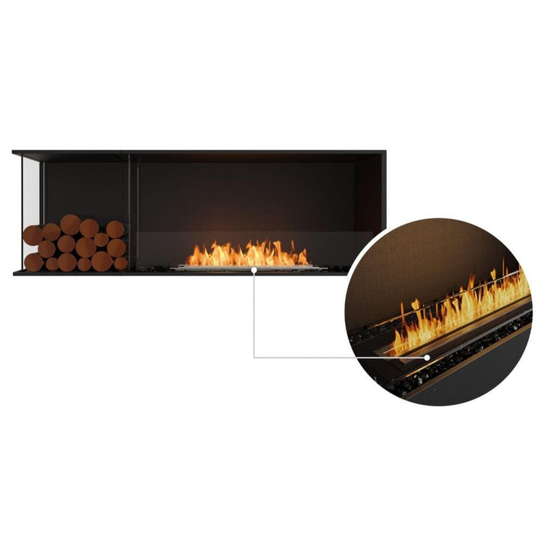 EcoSmart Fire Flex 60LC/60RC 65" Left or Right Corner Ethanol Fireplace Insert with Decorative Box and Adjustable Flame by Mad Design Group