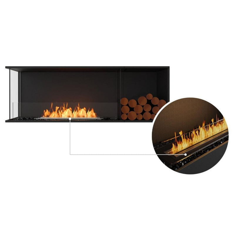 EcoSmart Fire Flex 60LC/60RC 65" Left or Right Corner Ethanol Fireplace Insert with Decorative Box and Adjustable Flame by Mad Design Group