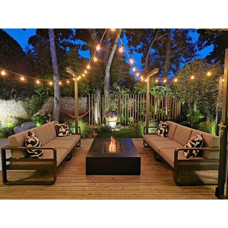 EcoSmart Fire 65" Wharf 65 Outdoor Fire Pit Table with Gas LP/NG Burner – Handcrafted Concrete Design by Mad Design Group