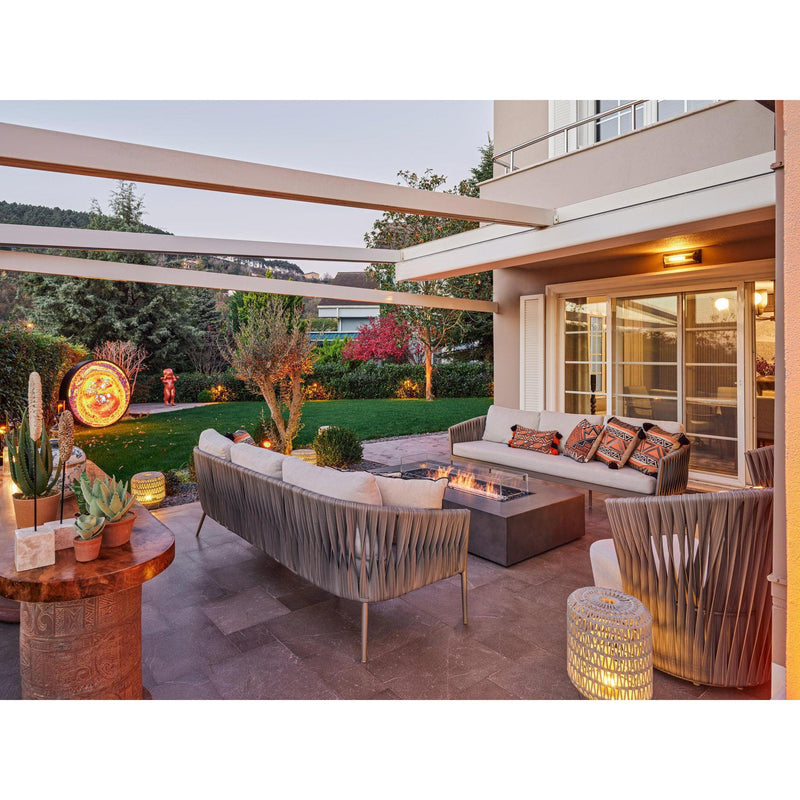 EcoSmart Fire 65" Wharf 65 Outdoor Fire Pit Table with Gas LP/NG Burner – Handcrafted Concrete Design by Mad Design Group