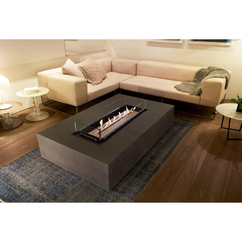 EcoSmart Fire 65" Wharf 65 Outdoor Fire Pit Table with Gas LP/NG Burner – Handcrafted Concrete Design by Mad Design Group