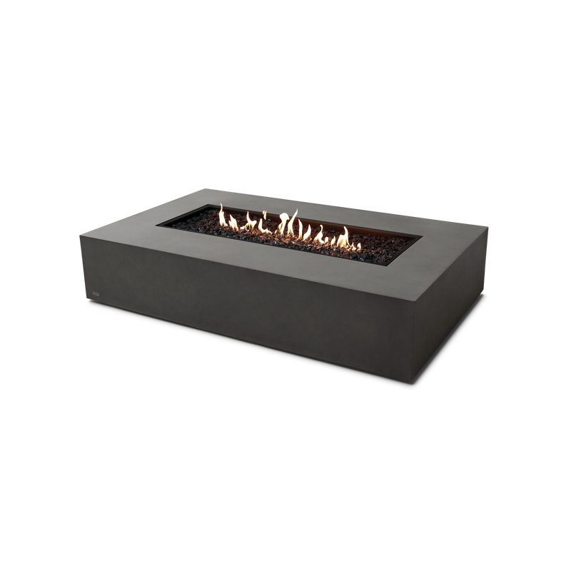 EcoSmart Fire 65" Wharf 65 Outdoor Fire Pit Table with Gas LP/NG Burner – Handcrafted Concrete Design by Mad Design Group