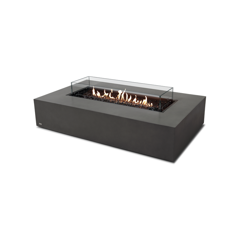 EcoSmart Fire 65" Wharf 65 Outdoor Fire Pit Table with Gas LP/NG Burner – Handcrafted Concrete Design by Mad Design Group