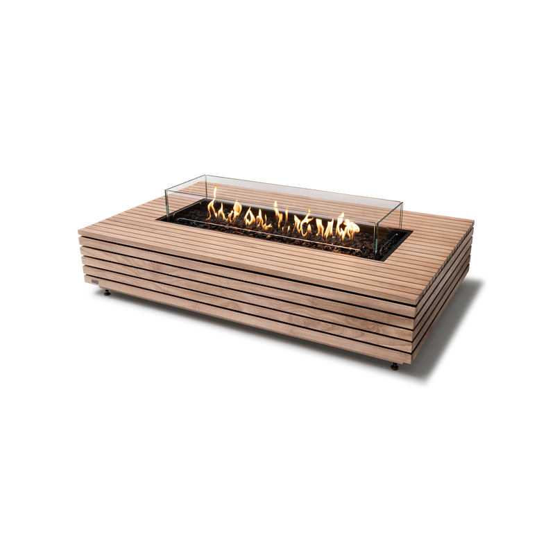 EcoSmart Fire 65" Wharf 65 Outdoor Fire Pit Table with Gas LP/NG Burner – Handcrafted Concrete Design by Mad Design Group