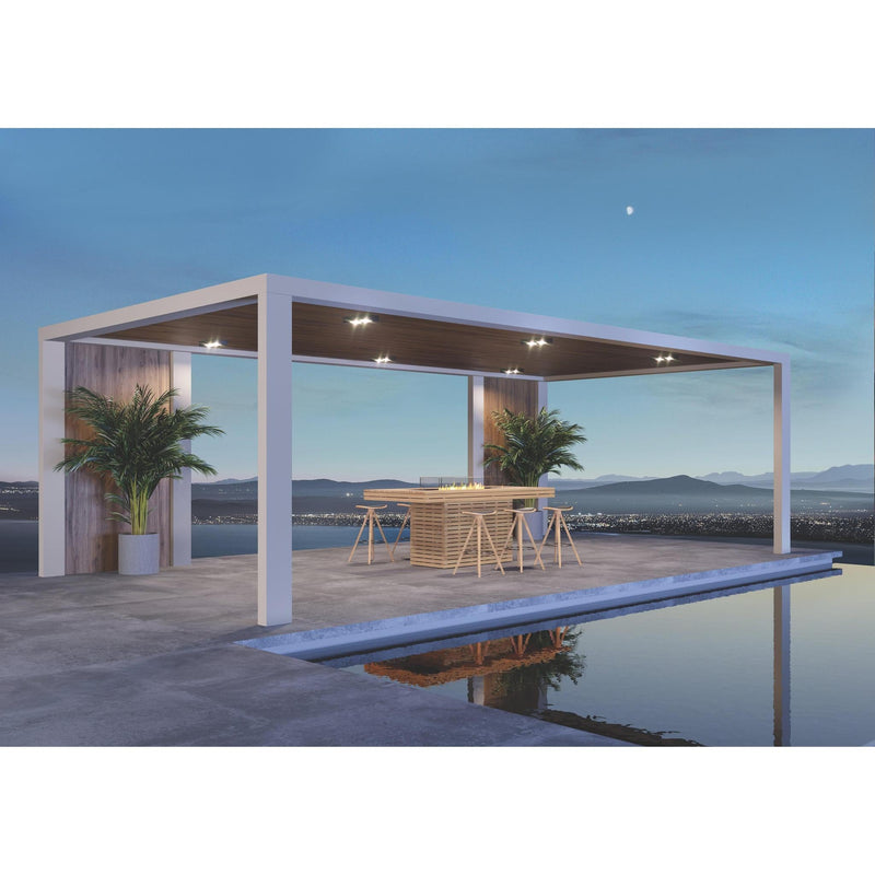 EcoSmart Fire 89" Gin 90 Bar Height Fire Pit Table with Gas LP/NG Burner – Outdoor Concrete Design by Mad Design Group