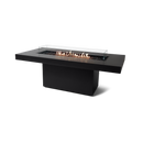 EcoSmart Fire 89" Gin 90 Dining Height Fire Pit Table with Gas LP/NG Burner – Black Stainless Steel Base by Mad Design Group