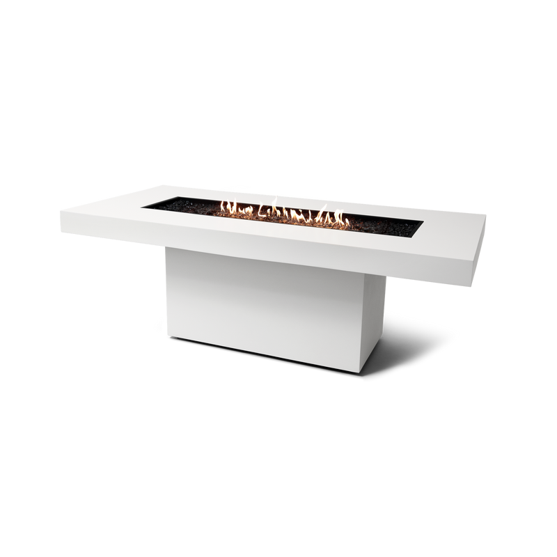 EcoSmart Fire 89" Gin 90 Dining Height Fire Pit Table with Gas LP/NG Burner – Black Stainless Steel Base by Mad Design Group