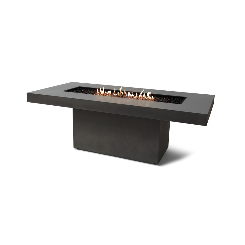 EcoSmart Fire 89" Gin 90 Dining Height Fire Pit Table with Gas LP/NG Burner – Black Stainless Steel Base by Mad Design Group