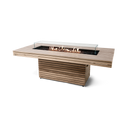 EcoSmart Fire 89" Gin 90 Dining Height Fire Pit Table with Gas LP/NG Burner – Black Stainless Steel Base by Mad Design Group