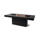 EcoSmart Fire 89" Gin 90 Dining Height Fire Pit Table with Gas LP/NG Burner – Black Stainless Steel Base by Mad Design Group