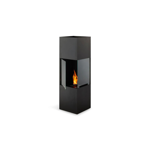 EcoSmart Fire Be 53" Black Freestanding Designer Fireplace with Black Burner and Toughened Glass Screen by MAD Design Group