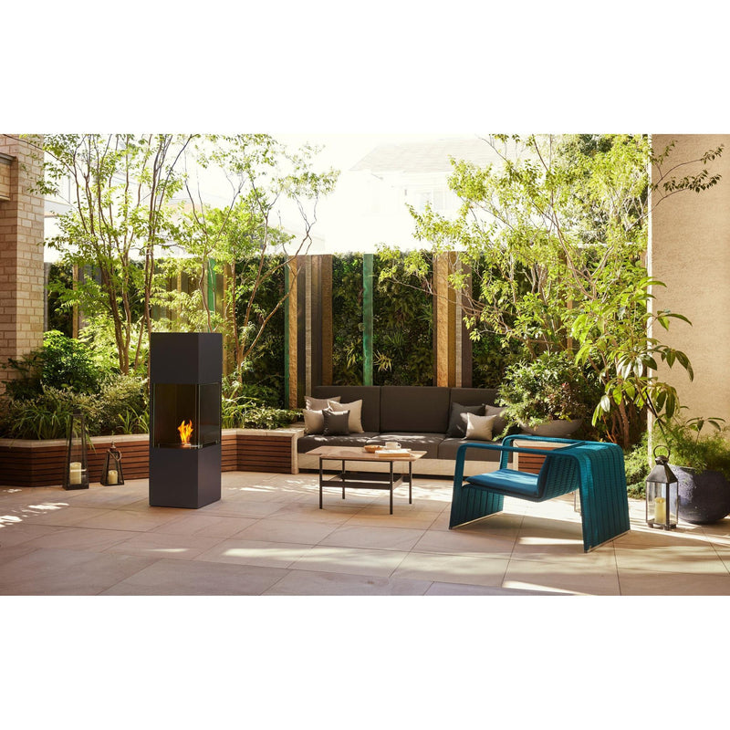 EcoSmart Fire Be 53" Black Freestanding Designer Fireplace with Stainless Steel Burner and Toughened Glass Screen by MAD Design Group