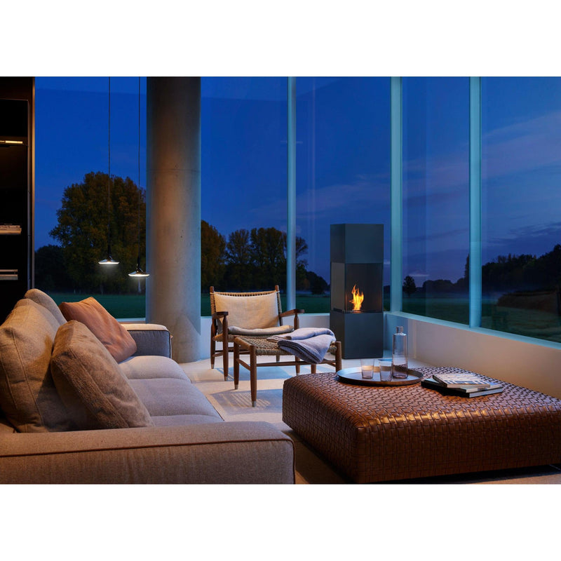 EcoSmart Fire Be 53" Black Freestanding Designer Fireplace with Stainless Steel Burner and Toughened Glass Screen by MAD Design Group