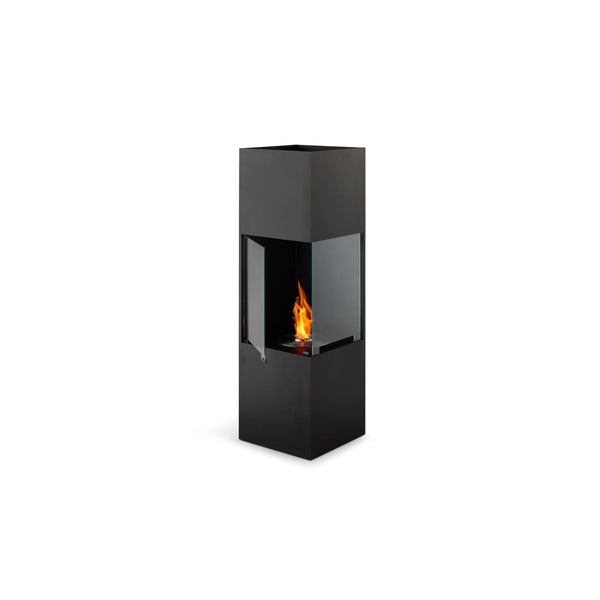 EcoSmart Fire Be 53" Black Freestanding Designer Fireplace with Stainless Steel Burner and Toughened Glass Screen by MAD Design Group