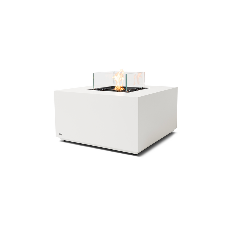 EcoSmart Fire Chaser 38" Bone Indoor Fire Pit Table with Versatile Glass Screens and Black Burner by MAD Design Group