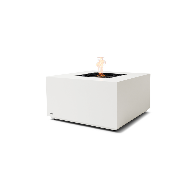 EcoSmart Fire Chaser 38" Bone Indoor Fire Pit Table with Versatile Glass Screens and Black Burner by MAD Design Group