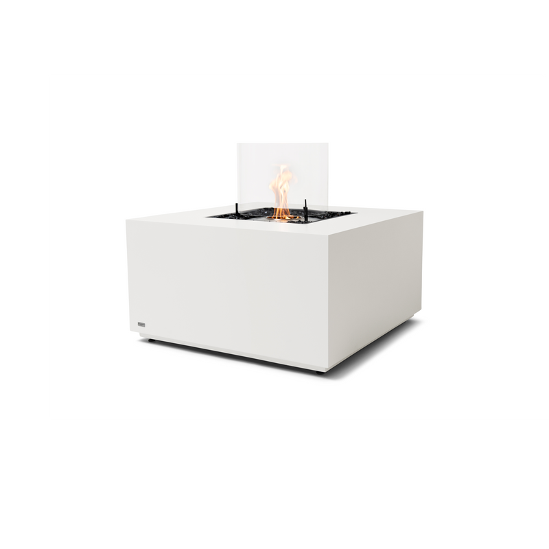 EcoSmart Fire Chaser 38" Bone Indoor Fire Pit Table with Stainless Steel Burner and Versatile Glass Screens by MAD Design Group