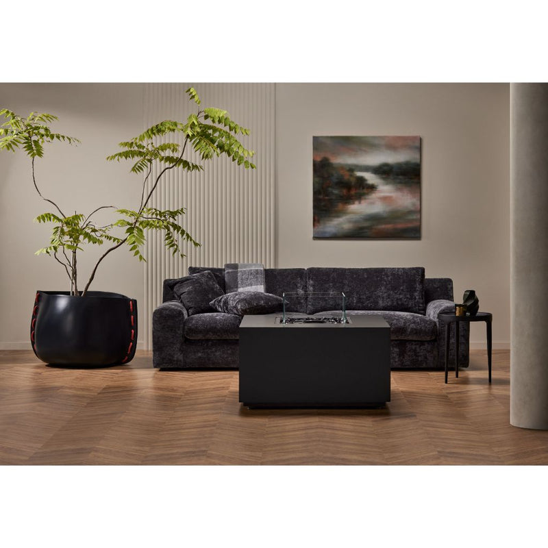 EcoSmart Fire Chaser 38" Graphite Outdoor Fire Pit Table with Black Burner and Dual Screen Options by Mad Design Group