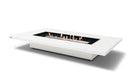 EcoSmart Fire Daiquiri 71" Bone Freestanding Indoor Fire Table with Stainless Steel Burner and Floating Tabletop by MAD Design Group