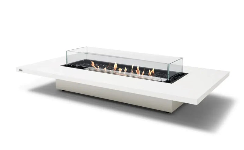 EcoSmart Fire Daiquiri 71" Bone Freestanding Outdoor Fire Table with Stainless Steel Burner – Weather Resistant Floating Design by MAD Design Group
