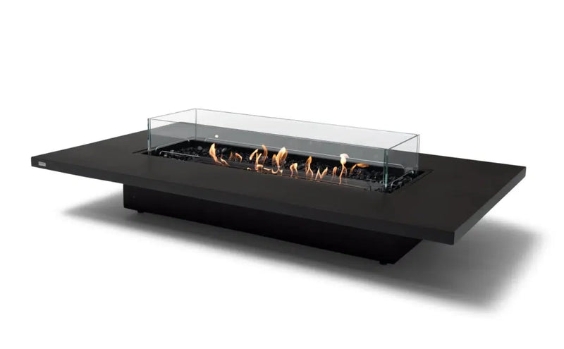 EcoSmart Fire Daiquiri 71" Graphite Freestanding Indoor Fire Table with Black Burner and Floating Tabletop Design by MAD Design Group