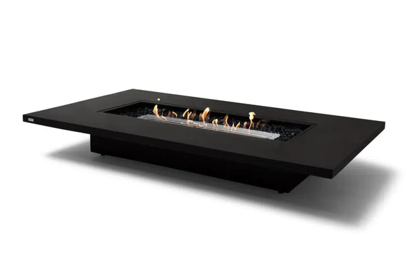 EcoSmart Fire Daiquiri 71" Graphite Freestanding Indoor Fire Table with Stainless Steel Burner and Floating Tabletop by MAD Design Group