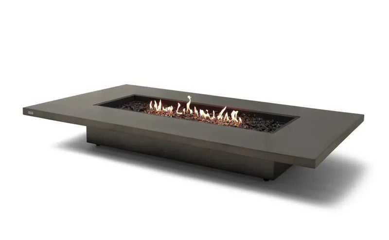 EcoSmart Fire Daiquiri 71" Natural Freestanding Fire Table with Gas LP/NG Burner – Dual-Purpose Floating Design by MAD Design Group