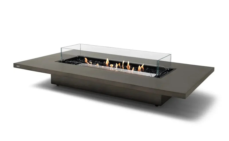 EcoSmart Fire Daiquiri 71" Natural Freestanding Indoor Fire Table with Stainless Steel Burner and Floating Tabletop by MAD Design Group