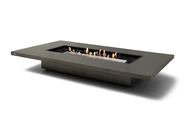 EcoSmart Fire Daiquiri 71" Natural Freestanding Indoor Fire Table with Stainless Steel Burner and Floating Tabletop by MAD Design Group