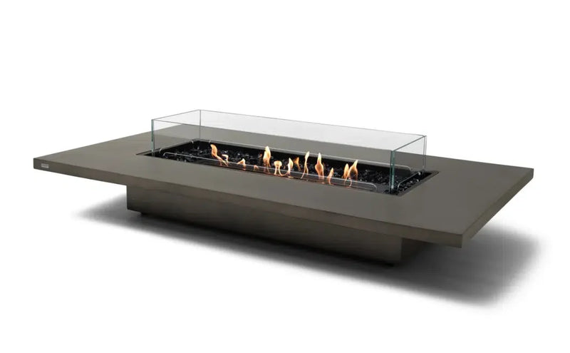 EcoSmart Fire Daiquiri 71" Natural Freestanding Outdoor Fire Table with Black Burner – Weather Resistant Floating Design by MAD Design Group