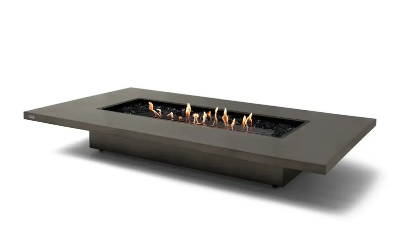 EcoSmart Fire Daiquiri 71" Natural Freestanding Outdoor Fire Table with Black Burner – Weather Resistant Floating Design by MAD Design Group