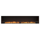 EcoSmart Fire Flex 104SS 112" Black Single Sided Ethanol Fireplace Insert with Stainless Steel Burner and Black Glass Charcoal by Mad Design Group
