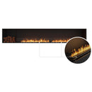 EcoSmart Fire Flex 122SS 130" Black Single Sided Ethanol Fireplace Insert with Stainless Steel Burner and Left Side Decorative Box Featuring Black Glass Charcoal by Mad Design Group