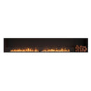 EcoSmart Fire Flex 122SS 130" Black Single Sided Ethanol Fireplace Insert with Stainless Steel Burner and Left Side Decorative Box Featuring Black Glass Charcoal by Mad Design Group