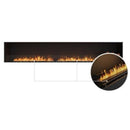 EcoSmart Fire Flex 122SS 130" Black Single Sided Ethanol Fireplace Insert with Stainless Steel Burner and Left Side Decorative Box Featuring Black Glass Charcoal by Mad Design Group