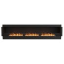 EcoSmart Fire Flex 122SS 130" Black Single Sided Ethanol Fireplace Insert with Stainless Steel Burner and Black Glass Charcoal by Mad Design Group