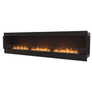 EcoSmart Fire Flex 122SS 130" Black Single Sided Ethanol Fireplace Insert with Stainless Steel Burner and Black Glass Charcoal by Mad Design Group