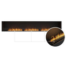 EcoSmart Fire Flex 122SS 130" Black Single Sided Ethanol Fireplace Insert with Stainless Steel Burner and Black Glass Charcoal by Mad Design Group